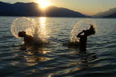 Hair flip in water