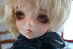 I finally opened up Theo's box and he looked like this. Guess he doesn't like moving either!!!